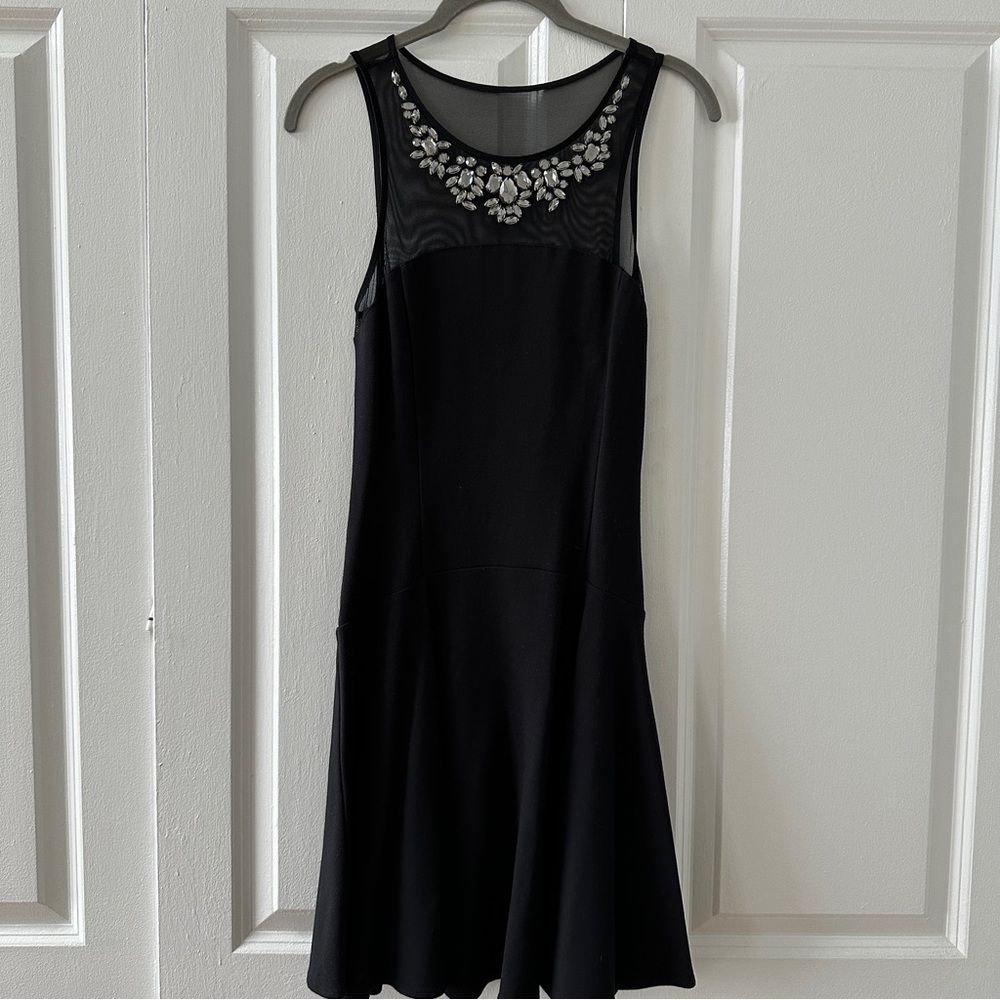 Express Black and Silver Mesh Embellished Dress sz 2